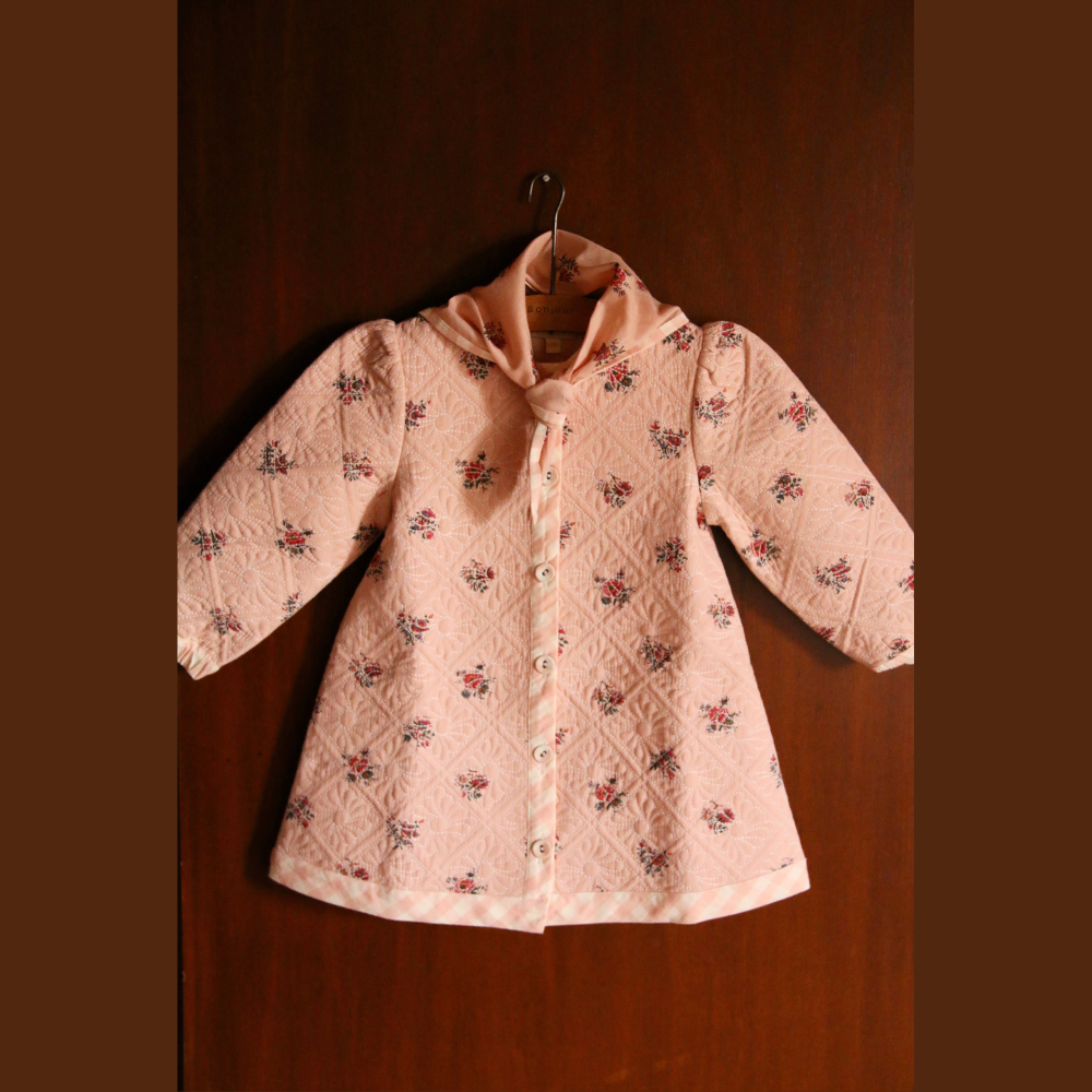 【新品 未使用】Bonjour diary 12y 2025AW Bonjour Diary Reversible dress coat with triangle scarf, Denim