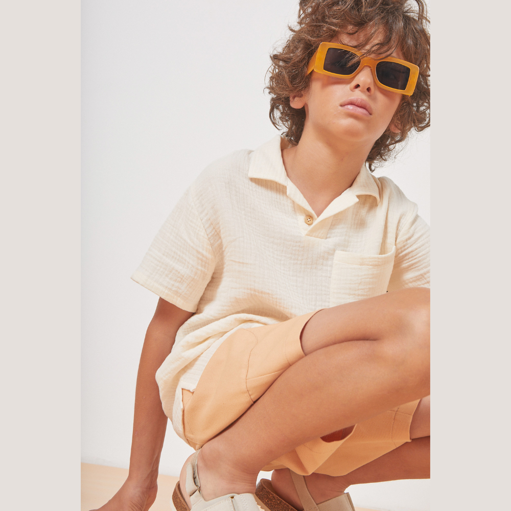 Mipounet Nicolo Muslin Polo Shirt, Ecru Online