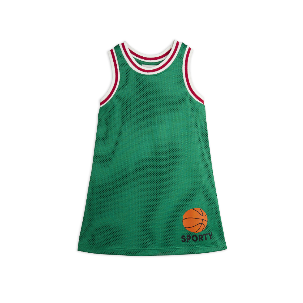 Buy Mini Rodini Basketball Mesh sp Tank Dress, Green - Tinyapple