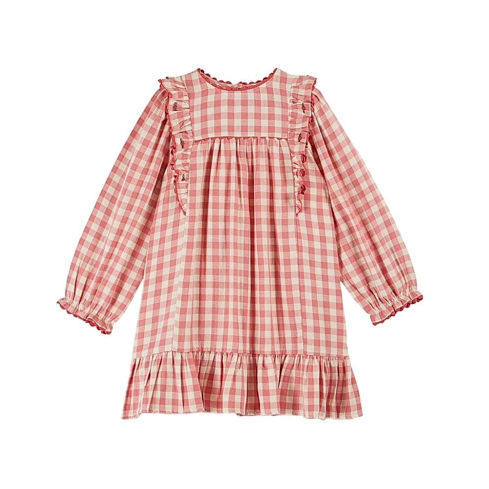 ワンピース RMILE ET IDA MINI VICHY Pinafore Dress Emile Et Ida – whoopikids