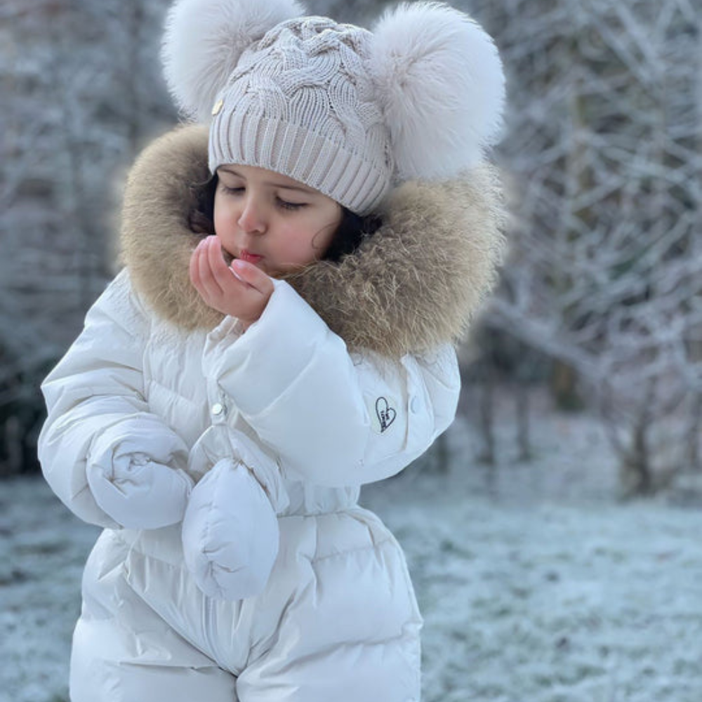 White fluffy deals snowsuit