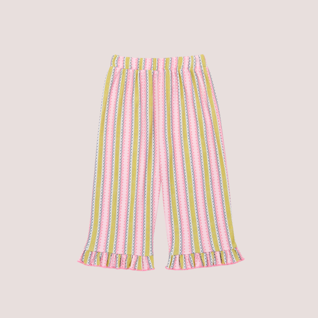 Misha & Puff Ruffle pedal pusher, Aura vaquero stripe – Tinyapple Misha & Puff Ruffle pedal pusher, Aura vaquero stripe – Tinyapple