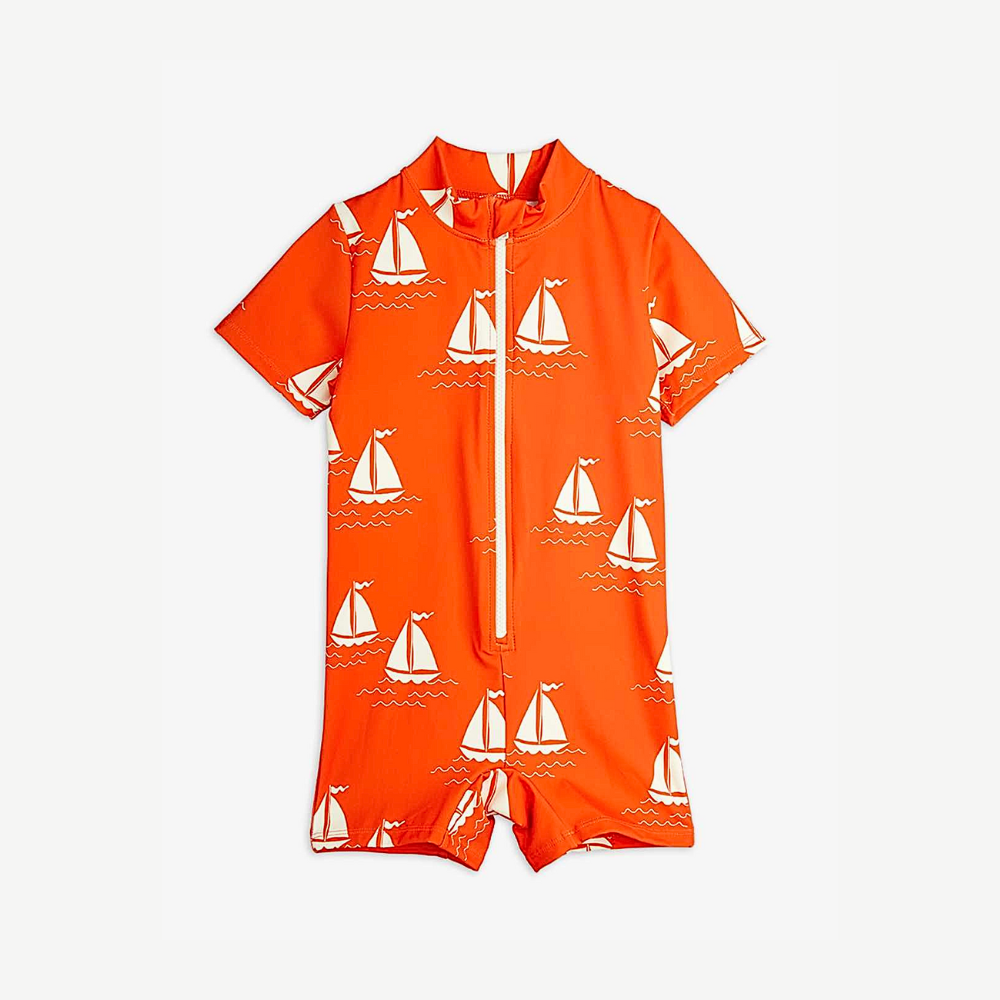 Mini Rodini Starfall aop ss uv suit, Pink main image 1
