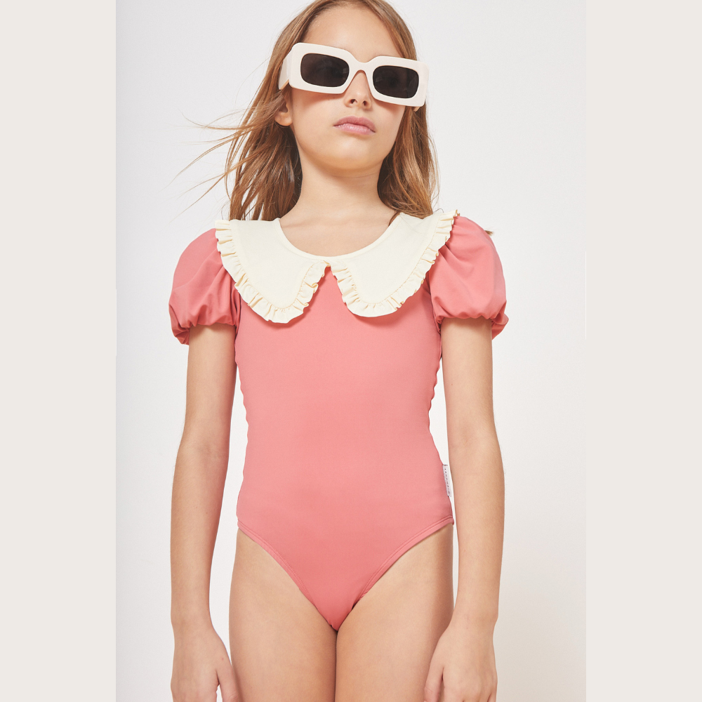 Buy Mipounet Daniela Collared Swimsuit, Ecru/Coral