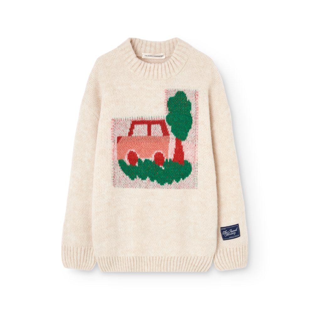 THE ANIMALS OBSERVATORY フラワーブルキッズセーター The Animals Observatory Boxfish Kid Sweater, Raw white [2nd Drop