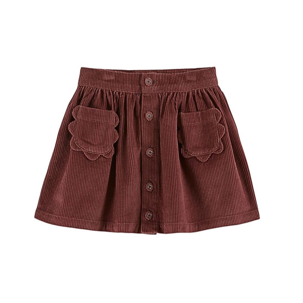 HOLIDAY VELVETEEN FLOWER MINI SKIRT