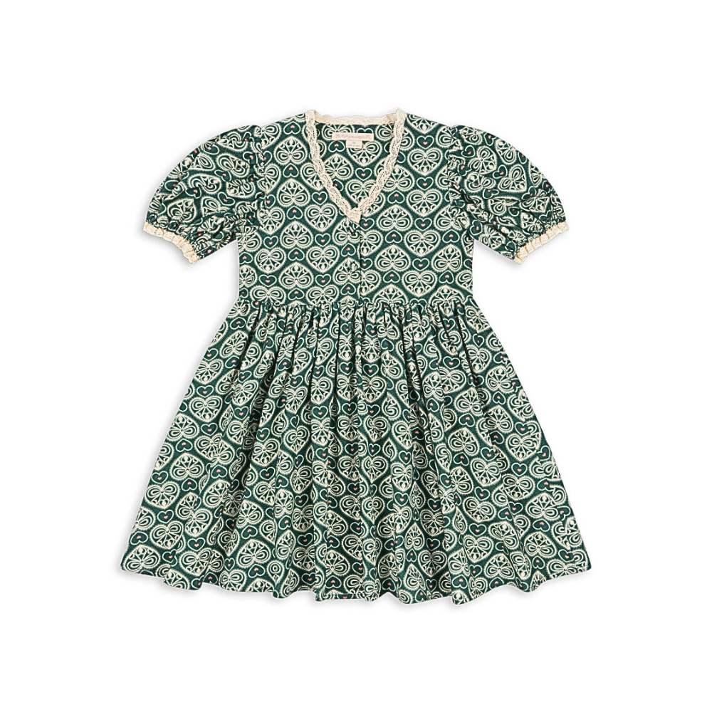 konges sloejd ワンピース Konges Sloejd Coeur Lace Dress Gots, Lacy Green – Tinyapple