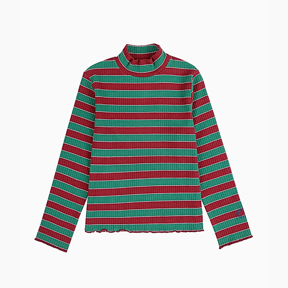 Bobo Choses Multicolor Stripes turtle neck T-shirt