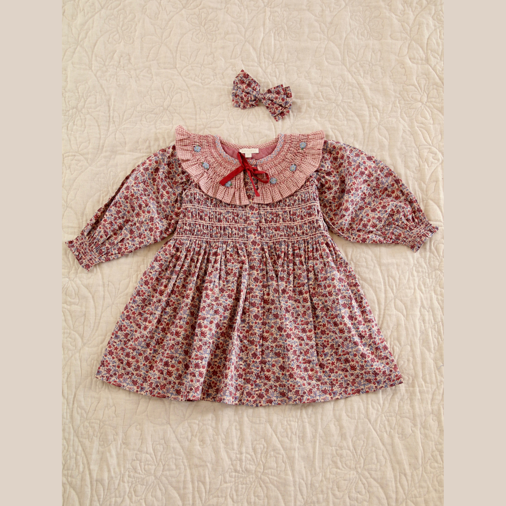 【美品】BONJOUR DIARY 2y tunic Bonjour Diary Tunic with hair clip Blue flower field print – Tinyapple