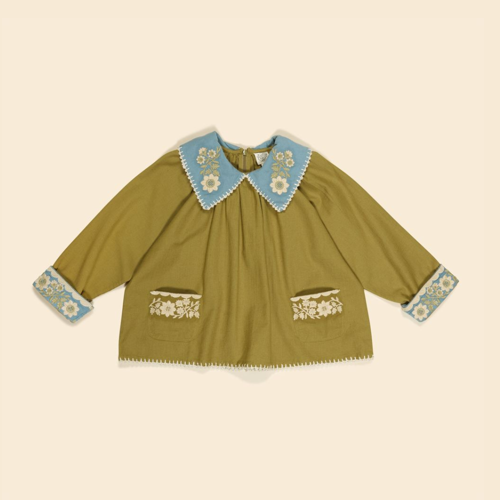Apolina Myra Blouse, Dried Moss – Tinyapple Apolina Myra Blouse, Dried Moss – Tinyapple