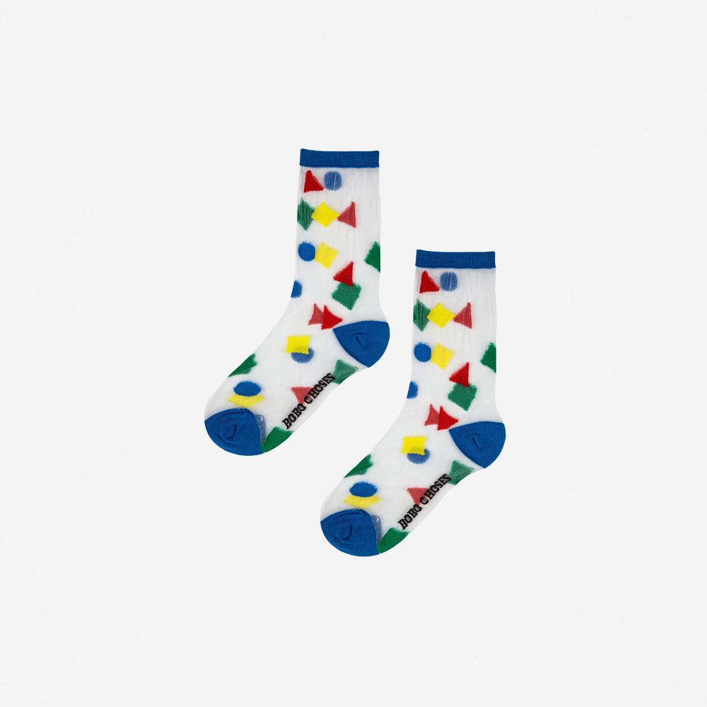 Bobo Choses Geometric Colors transparent short socks