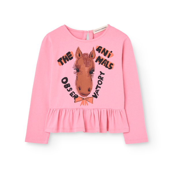 スカート the animals observatory TAO 3Y The Animals Observatory Scamper Kid Long Sleeve T-shirt, Pink