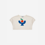 Bobo Choses Tomato Plate Cropped T-shirt, Off White
