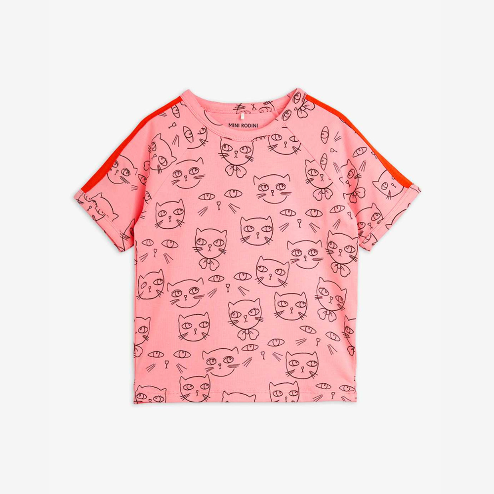 Mini Rodini Cathlethes AOP SS Tee, Pink
