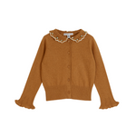 Shop Emile et Ida Crochet Collar Cardigan, Caramel - Tinyapple