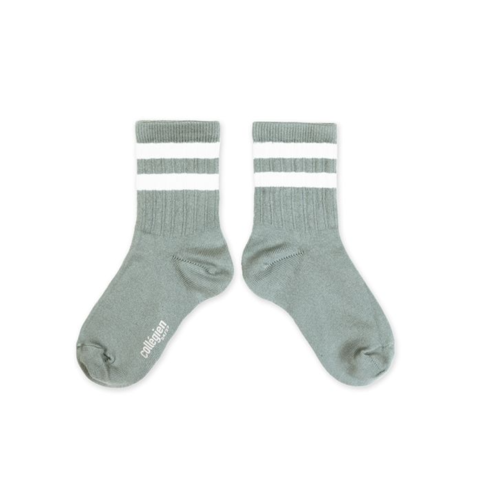 Collegien Nico Ribbed Varsity Crew Socks, Aigue Marine