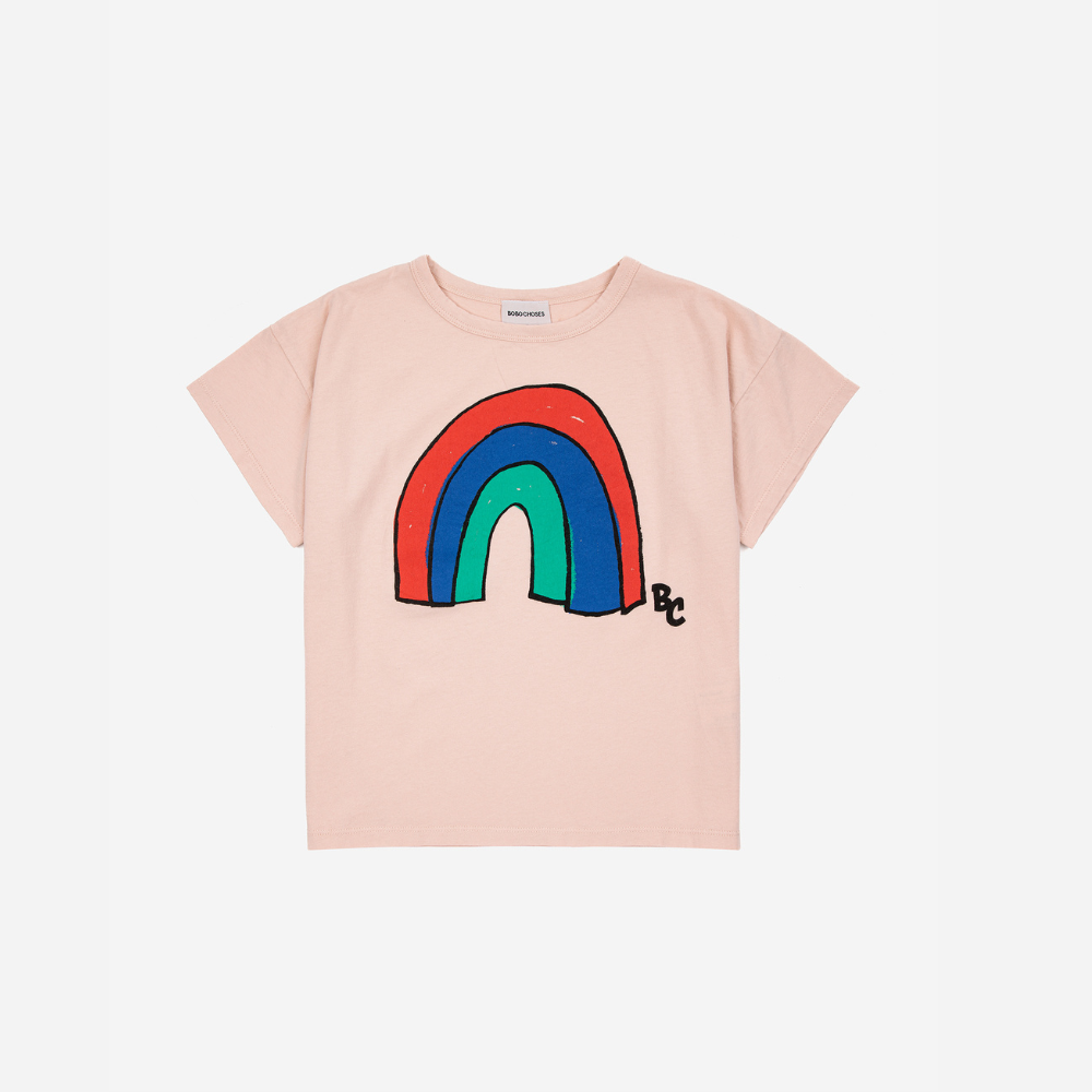 Bobo Choses Rainbow T-shirt in Light Pink