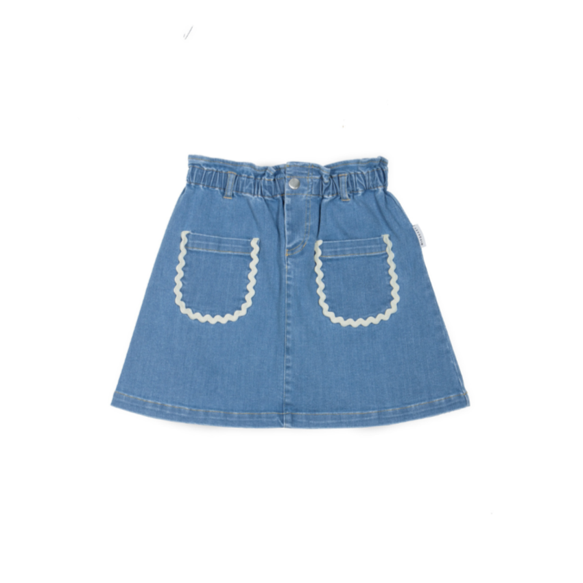 Mipounet Carine Denim Mini Skirt, Blue
