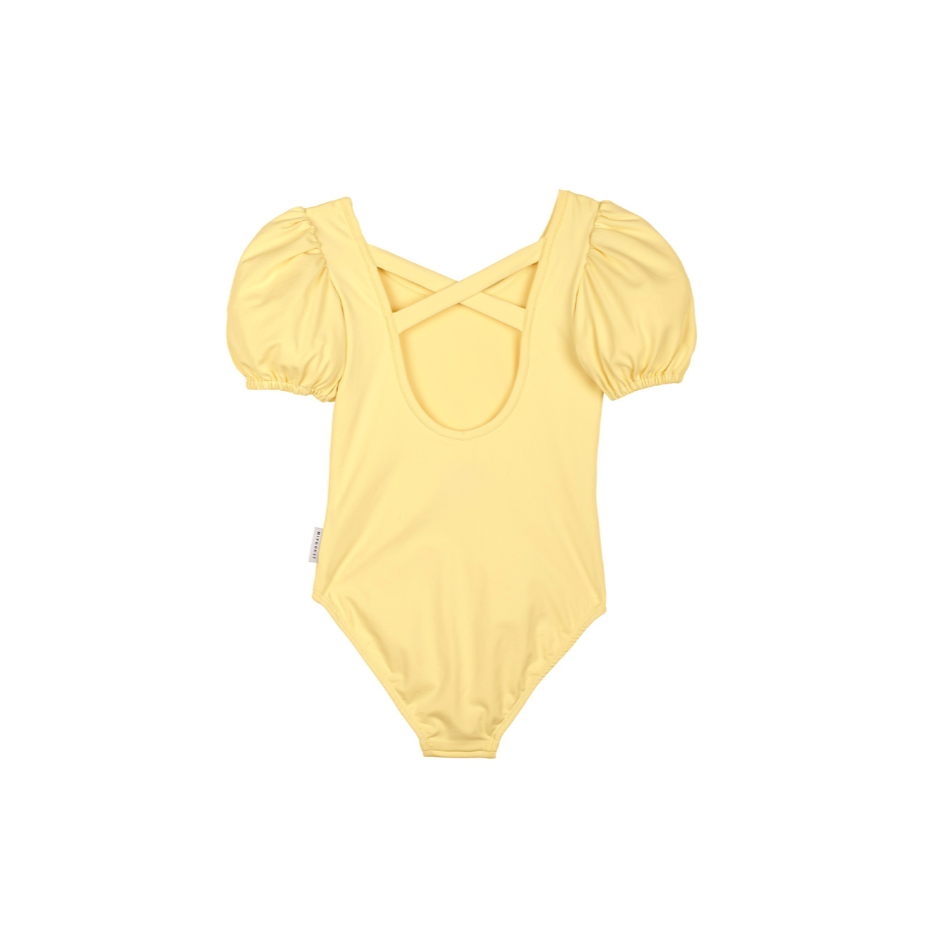 Mipounet Celia Balloon Sleeve Swimsuit, Bamboo Yellow