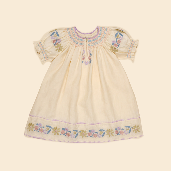 Apolina Verna Smock Dress, Cream – Tinyapple