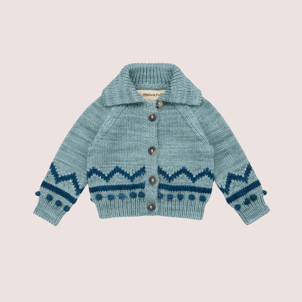 Misha & Puff Baby Zig Zag Cardigan, Slate – Tinyapple