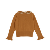Shop Emile et Ida Crochet Collar Cardigan, Caramel - Tinyapple