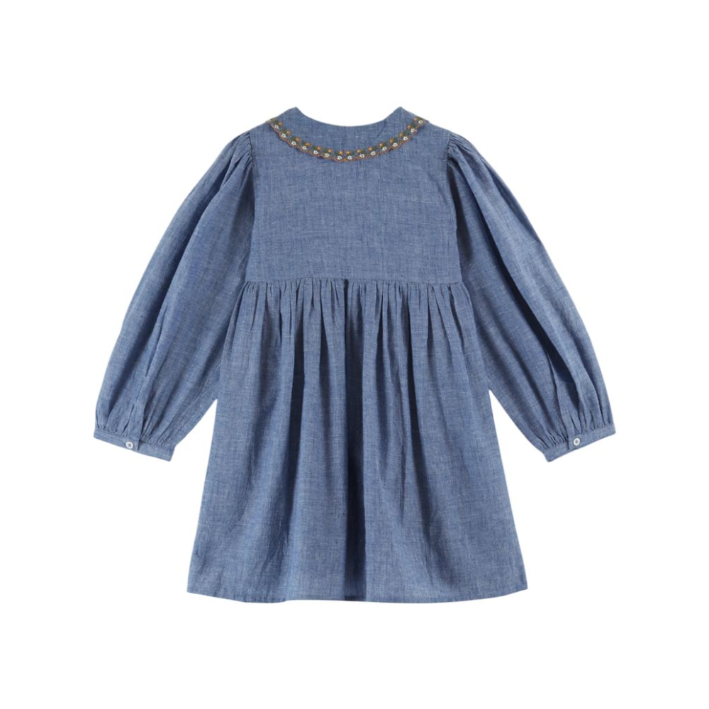 Emile et Ida Smocked Dress, Chambray 4Y Emile et Ida Smocked Dress, Chambray 4Y