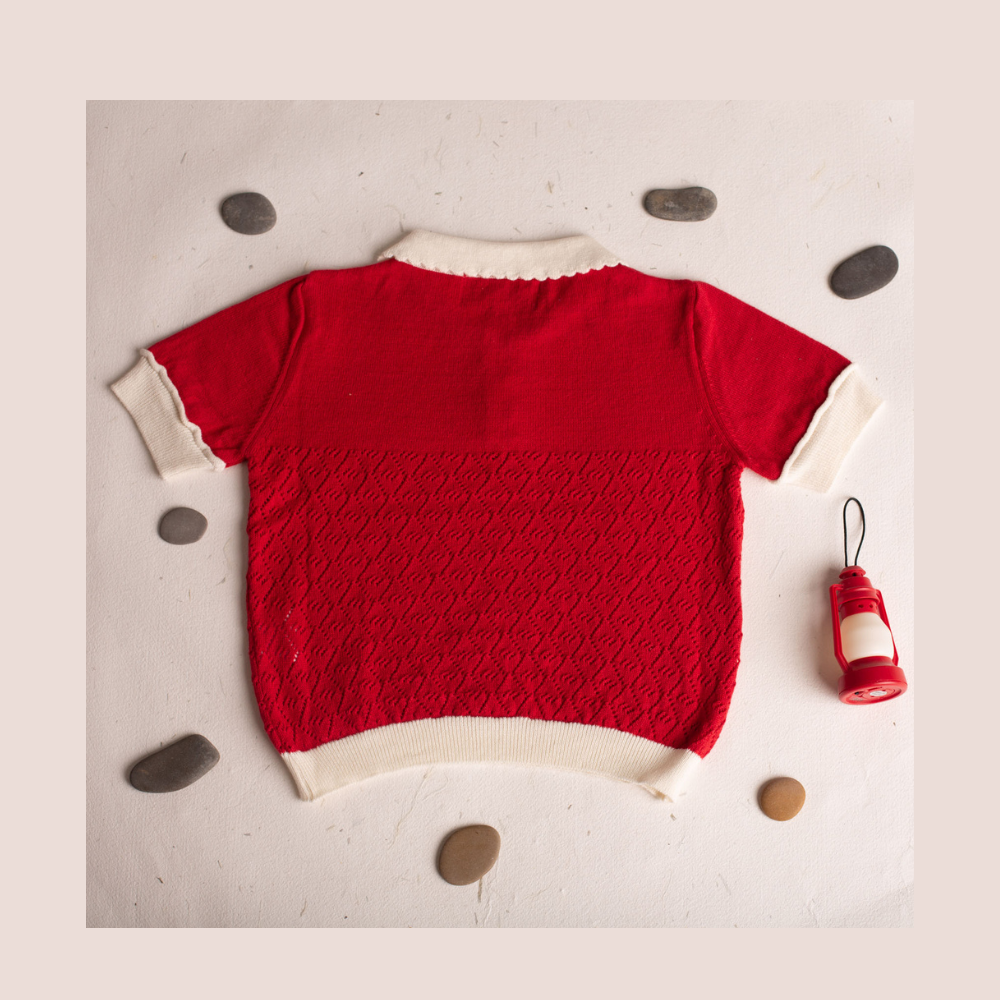 Buy Birinit Petit Red Short Sleeve Biri Sweater