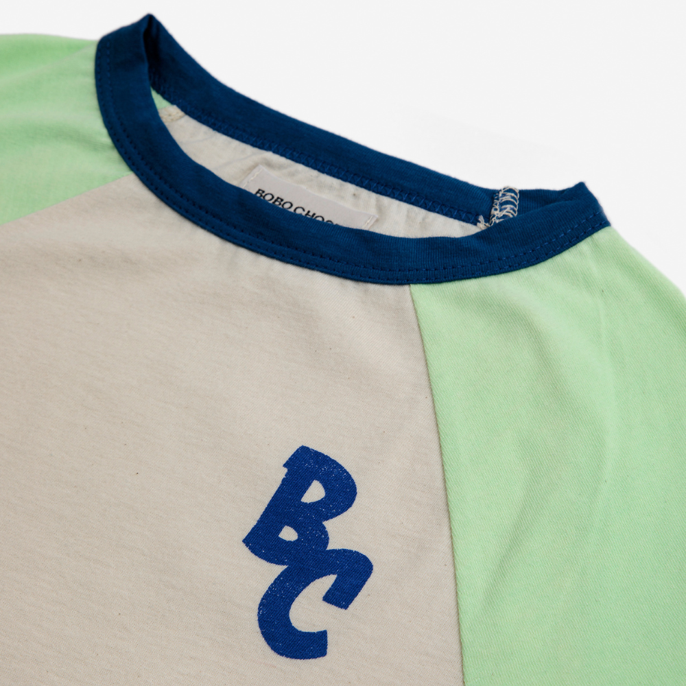 Bobo Choses BC Color Block Raglan Sleeves T- shirt, Jade Green Online
