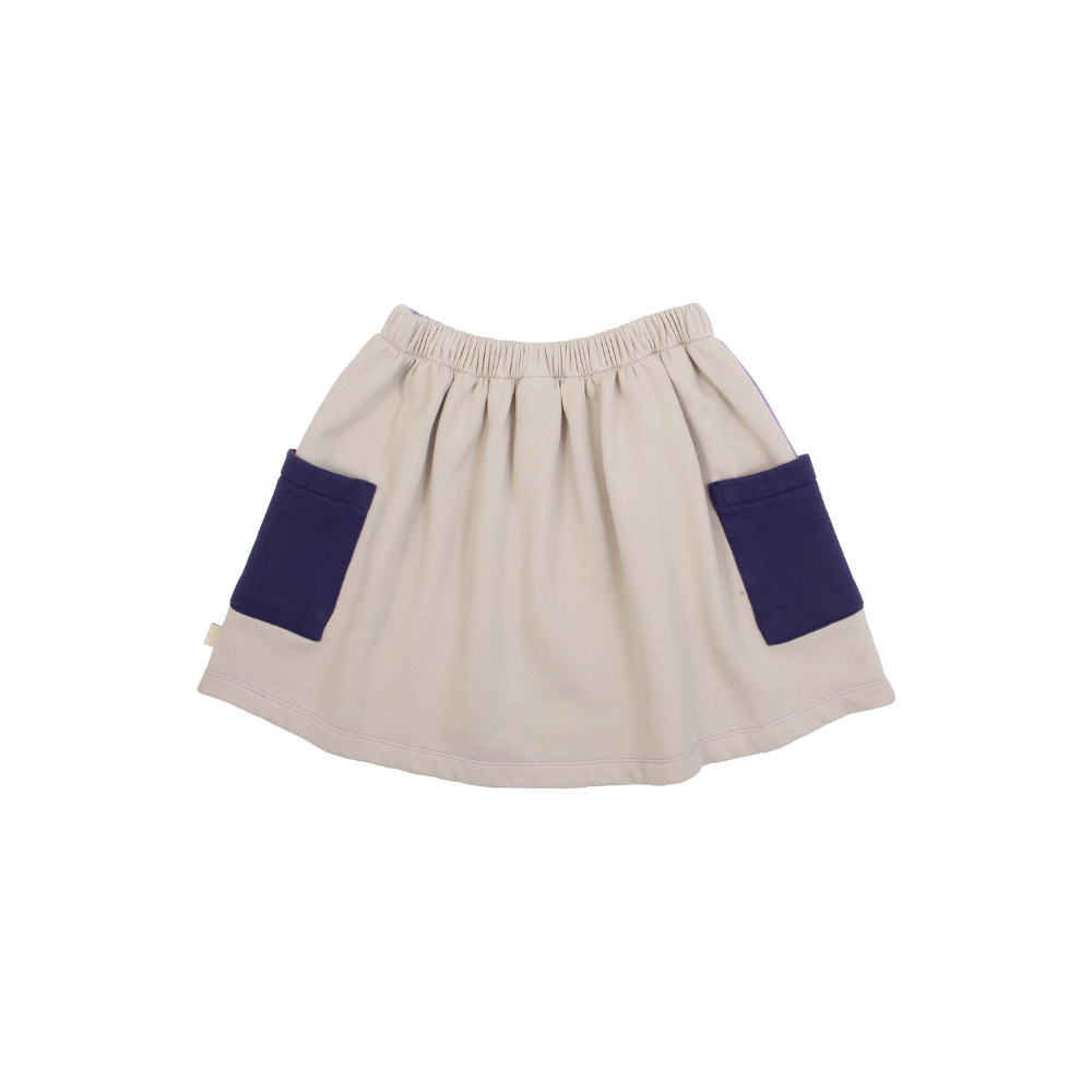 Wynken Panel Pocket Skirt, Lilac/Grey/Navy