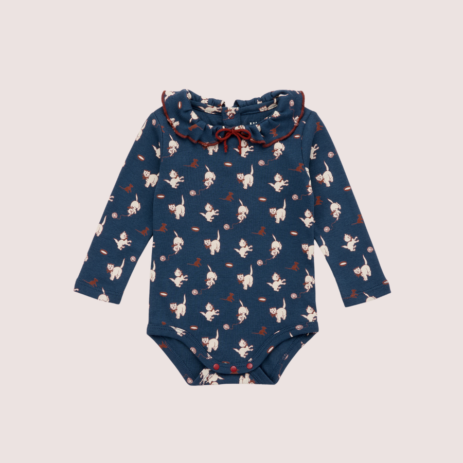 Misha & Puff Baby Pattie Onesie, Moonlight Cat & Mouse – Tinyapple