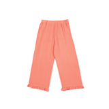 Mipounet Elise Muslin Ruffle Pant, Coral