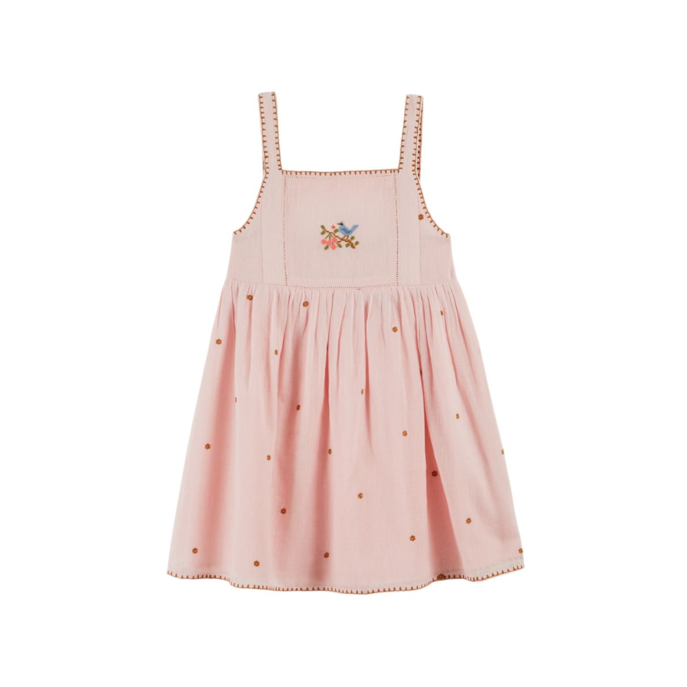 emile et ida brown vintage embroidered dress Emile et Ida Cream Embroidered Smocked Dress