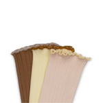 Order Collegien Delphine Lettuce Trim Ribbed Socks, Sorbet