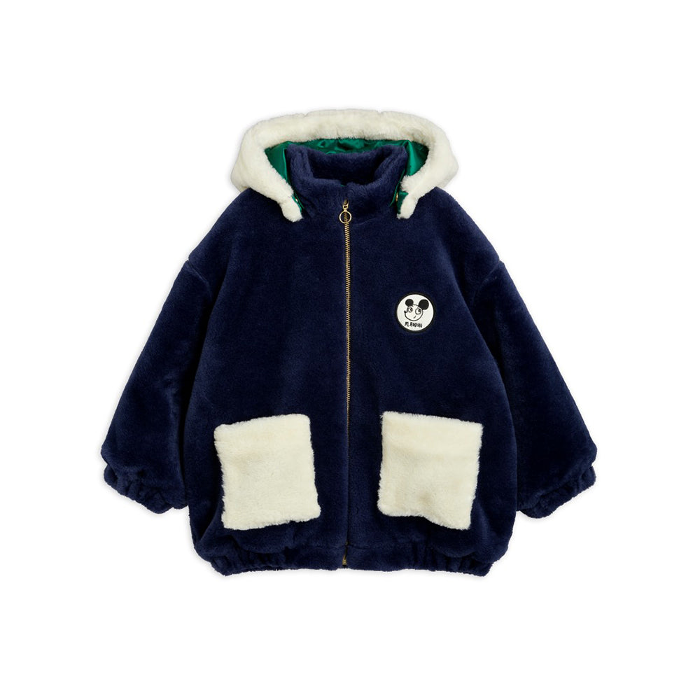 Mini Rodini What's Cooking Faux Fur Jacket, Chapter 1, Navy
