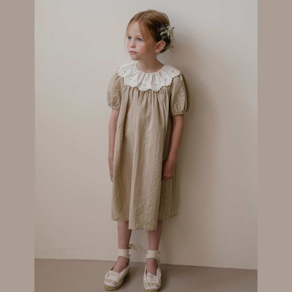 Louisiella Byron Dress, Beige for girls