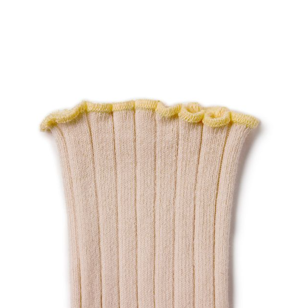 Buy Collegien Delphine Lettuce Trim Ribbed Socks, Sorbet