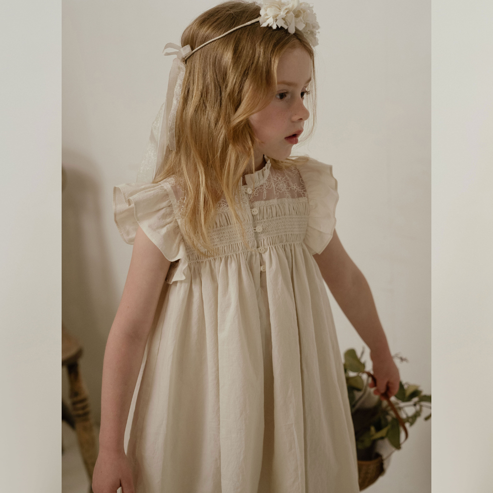Buy Louisiella Audrey Dress, Pale Beige for girls