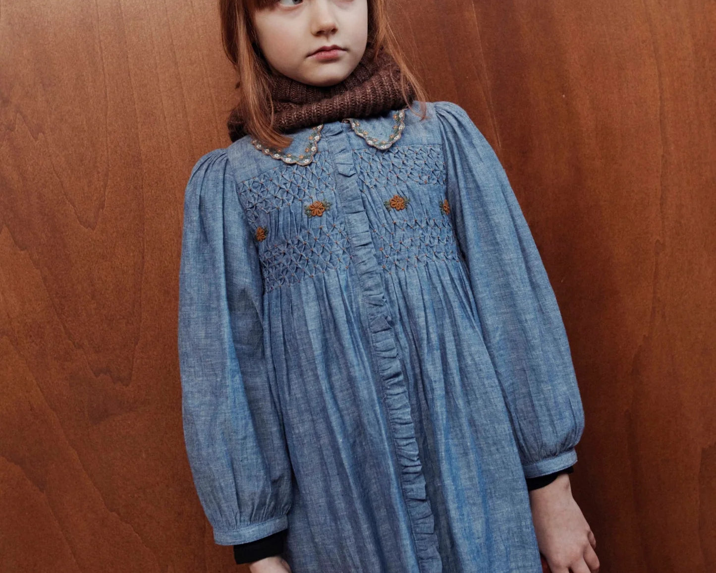 Emile et Ida Smocked Dress, Chambray – Tinyapple Emile et Ida Smocked Dress, Chambray – Tinyapple