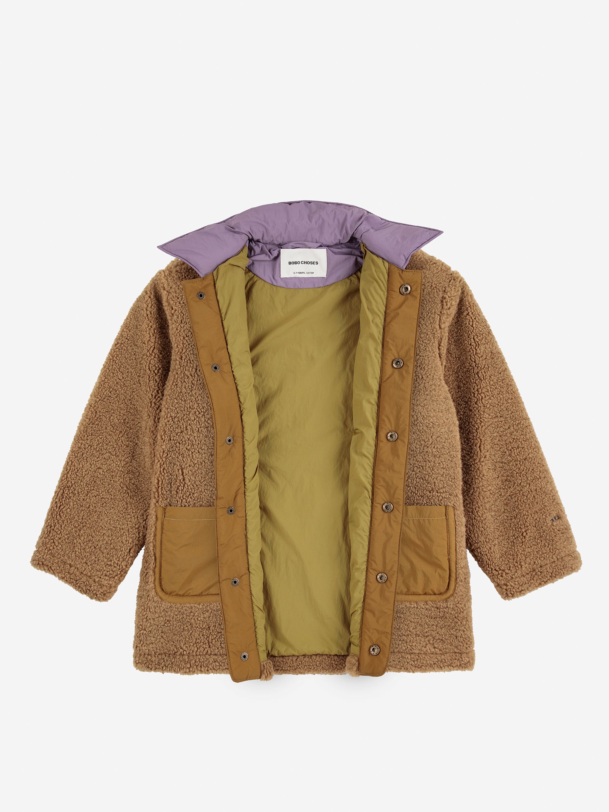bobo chosesボアアウター6-7y122cm海外子供服 Wavy Bobo Choses all over light padded anorak for Children
