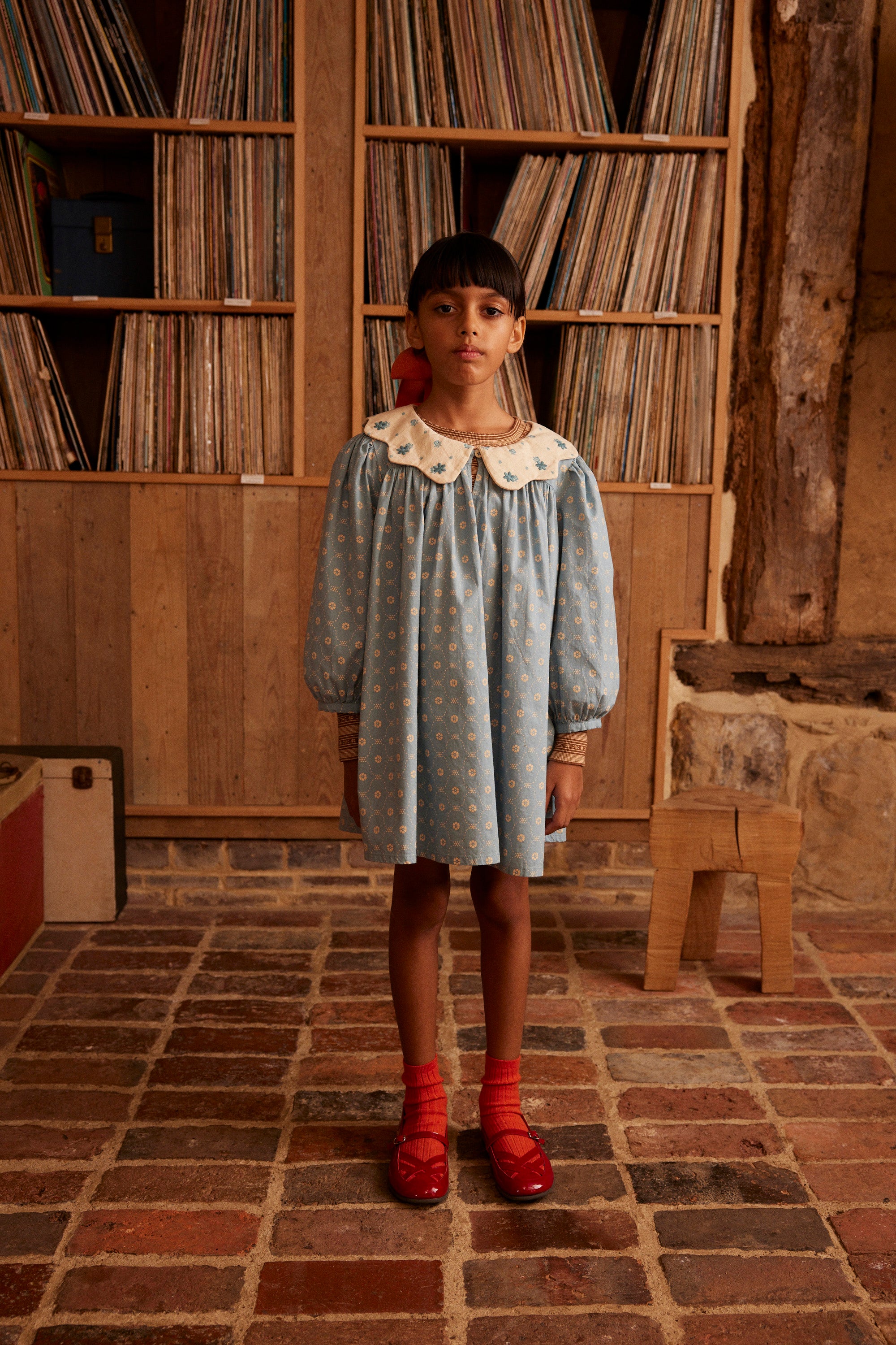 Apolina アポリナ Esther Dress Apolina Esther Dress, Quilt Calico Blue Pebble – Tinyapple