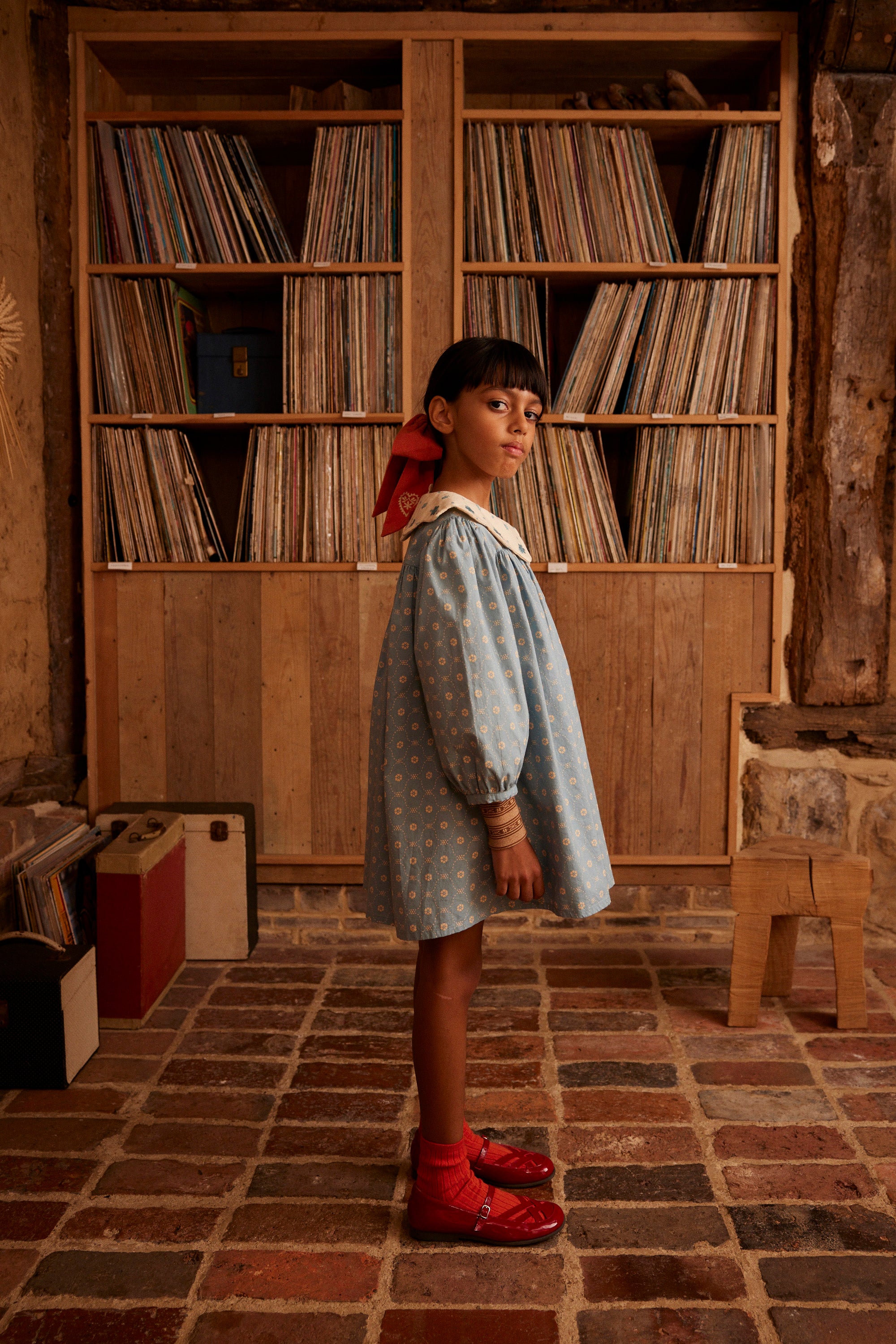 ワンピース Apolina Esther Dress 5-7y Apolina Esther Dress, Quilt Calico Blue Pebble – Tinyapple
