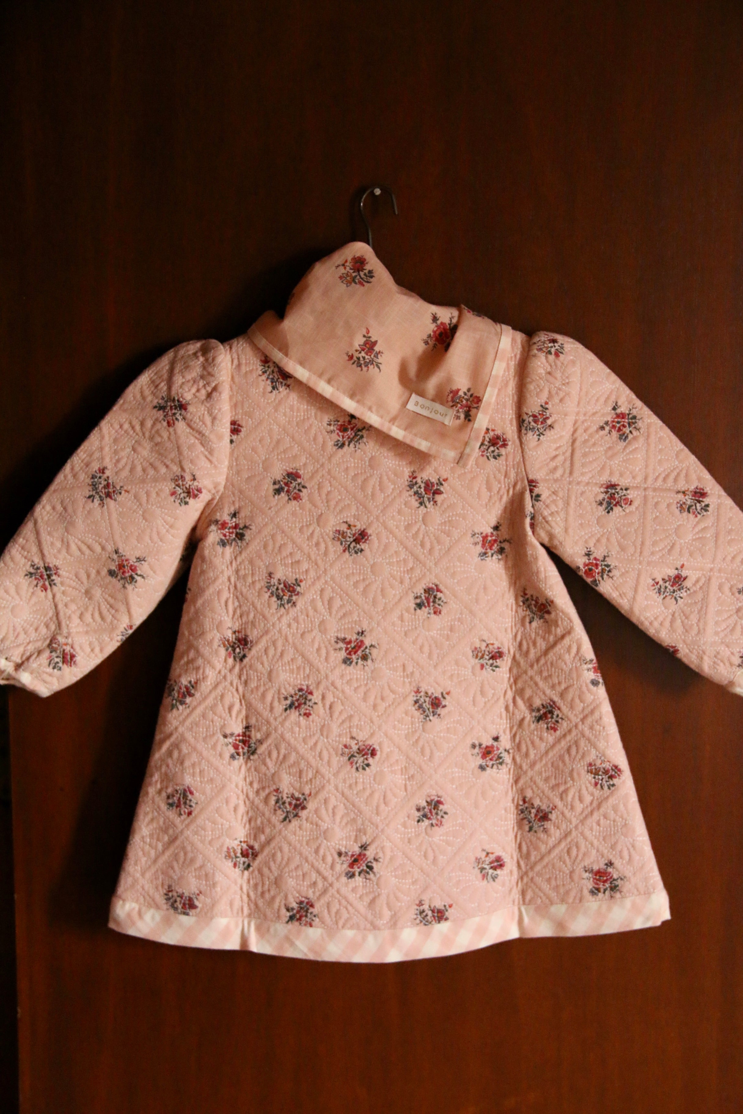 【新品 未使用】Bonjour diary 12y 2025AW Bonjour Diary Reversible dress coat with triangle scarf, Denim