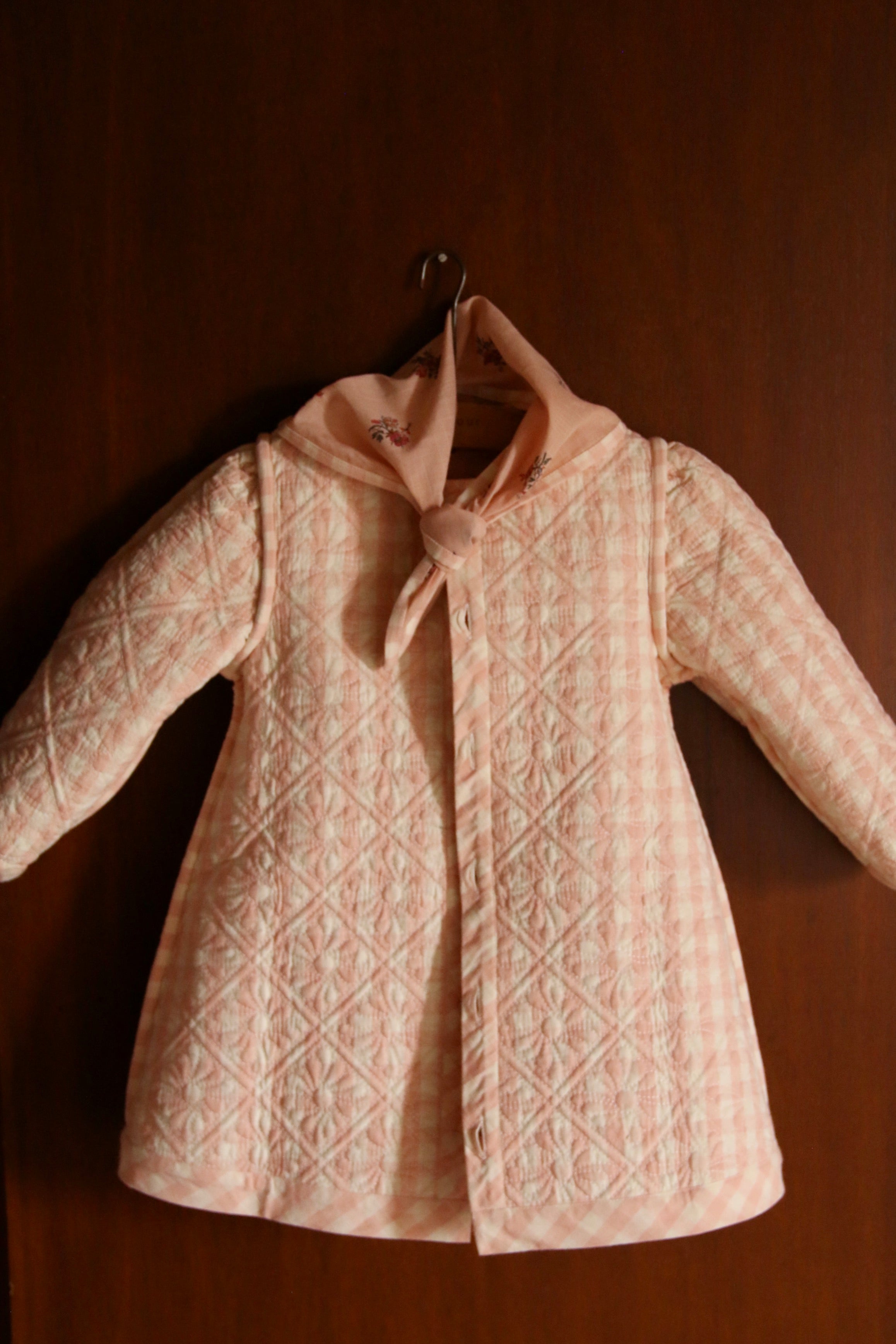 Bonjour Diary Reversible dress coat with triangle scarf, Denim