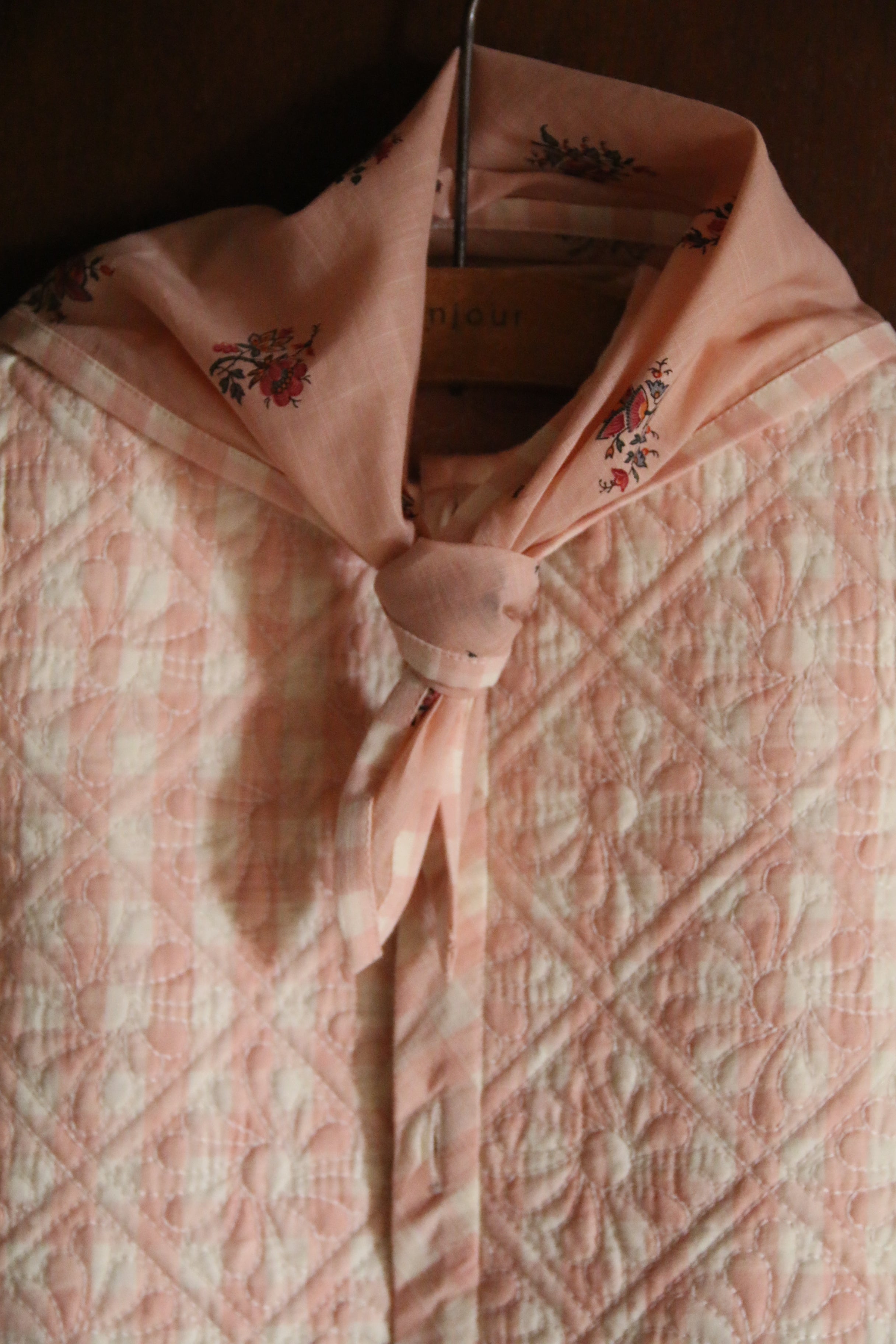 Bonjour Diary Reversible dress coat with triangle scarf, Denim