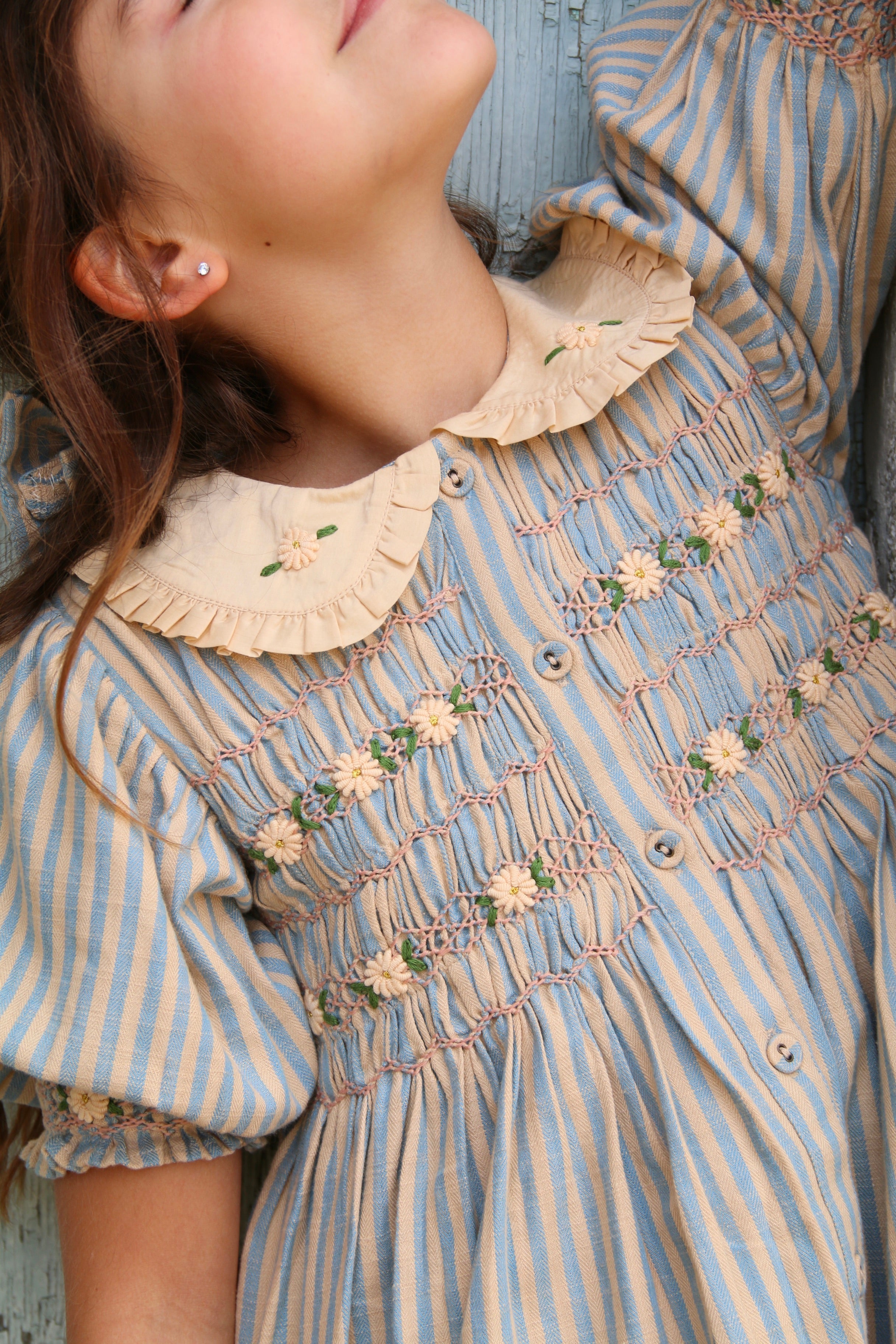 Bonjour Diary Romantique tunique, Blue transat stripe – Tinyapple