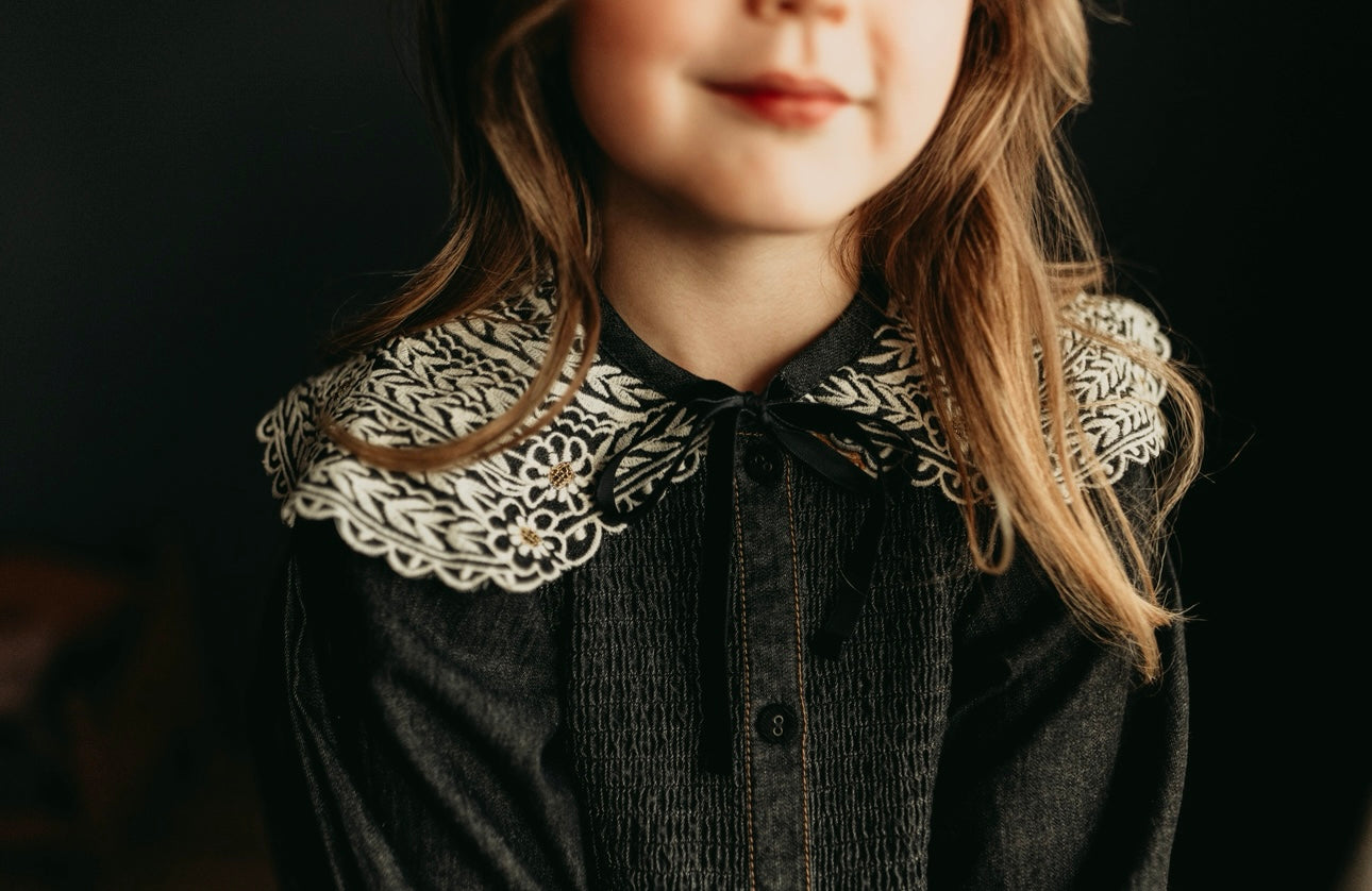 bonjour diary チュニック Exclusive] Bonjour Diary Tunic, Black Denim – Tinyapple