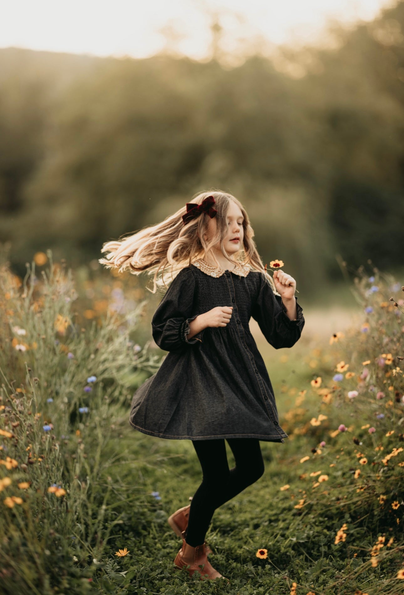 Exclusive] Bonjour Diary Tunic, Black Denim – Tinyapple