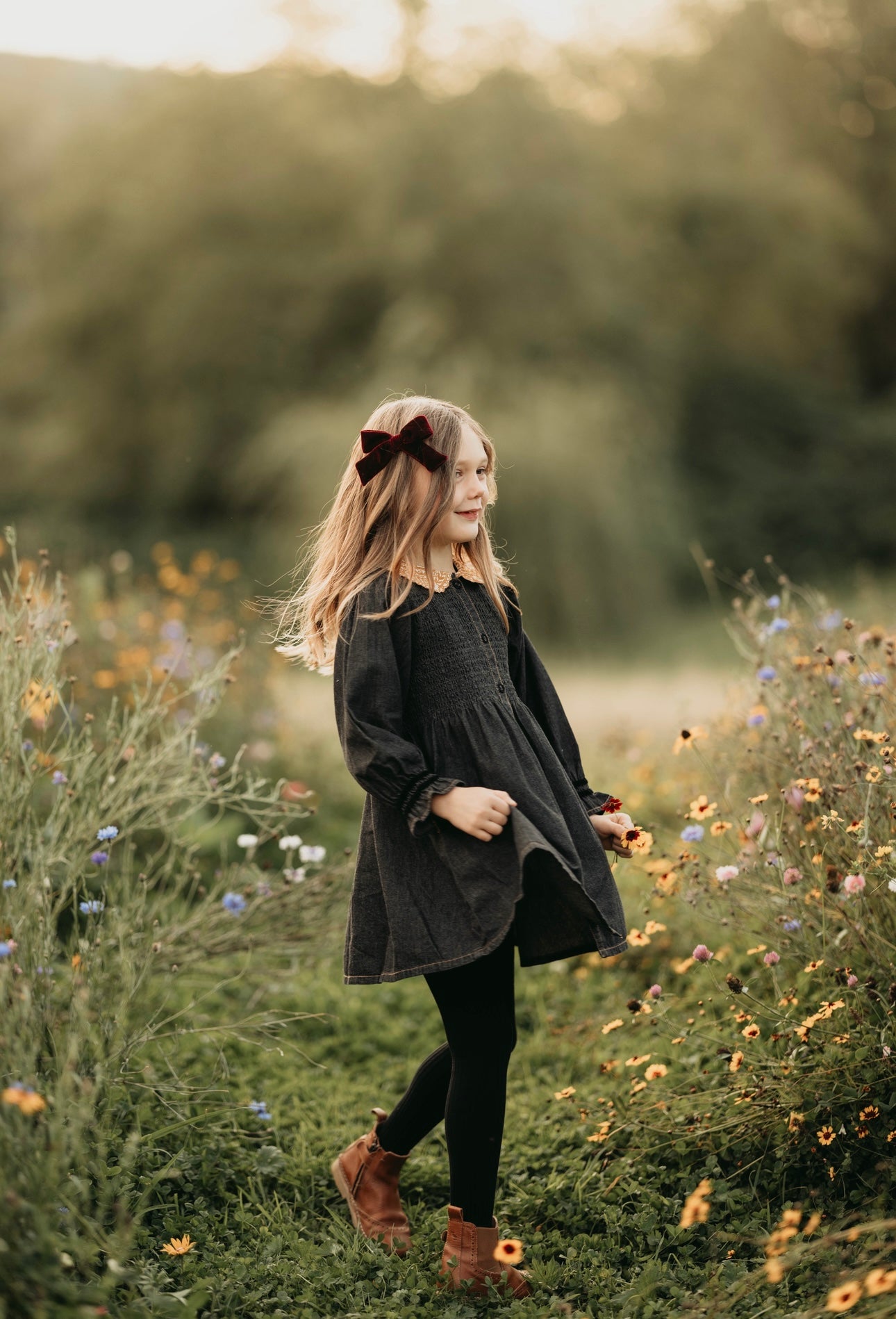 Exclusive] Bonjour Diary Tunic, Black Denim – Tinyapple