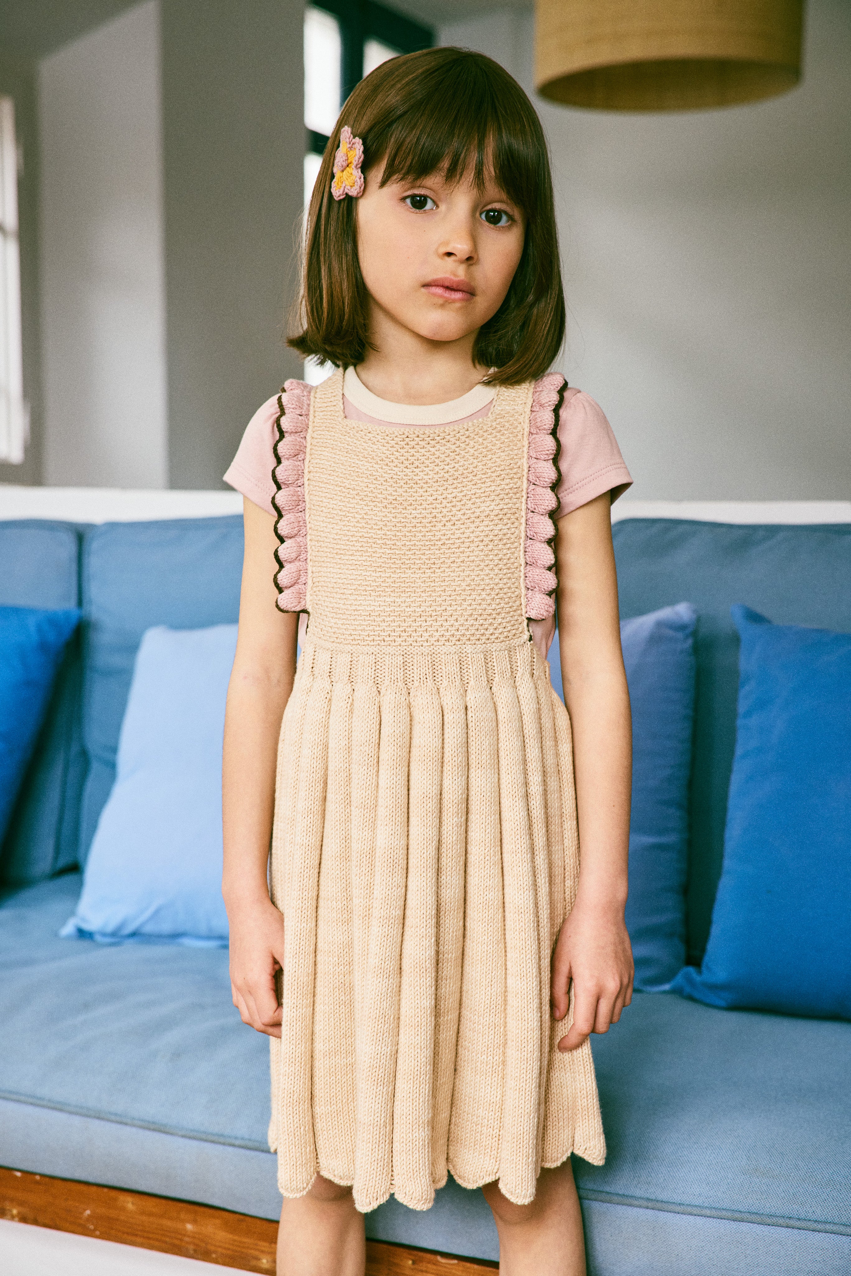 Misha & Puff Louisa Pinafore, Bisque – Tinyapple